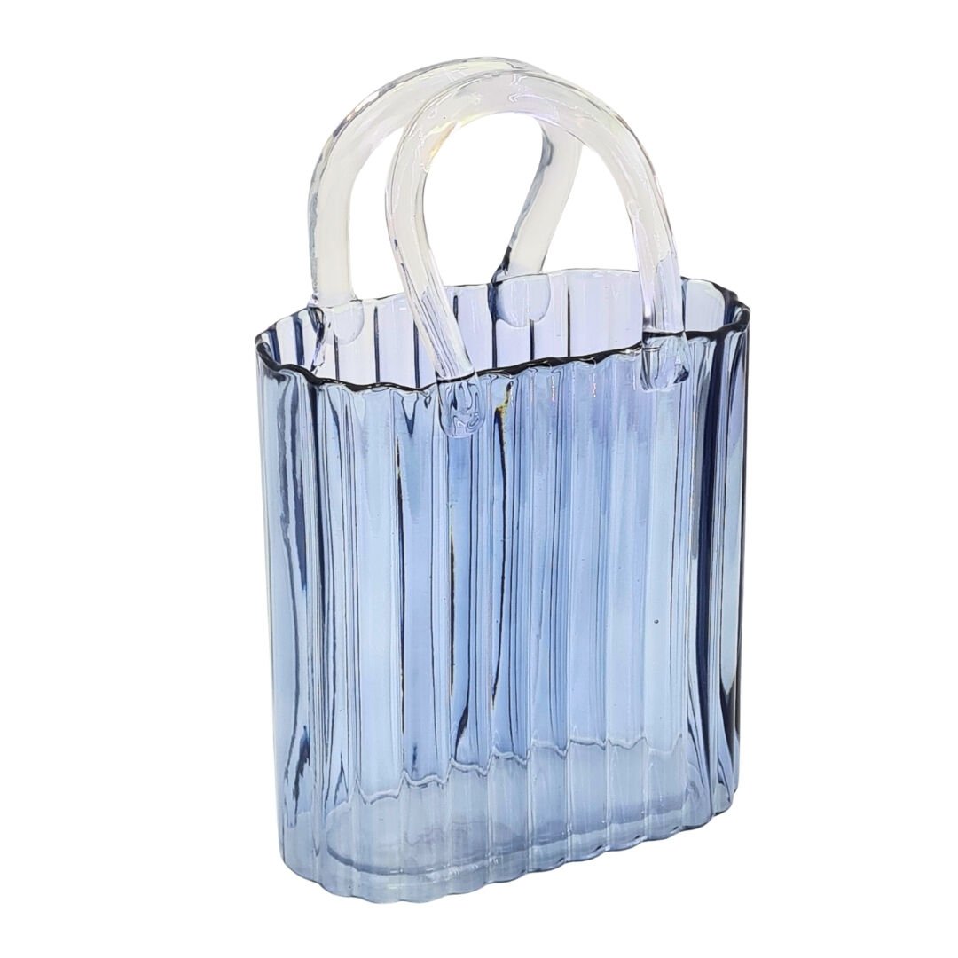 Çizgili Çanta Cam Vazo 18x29