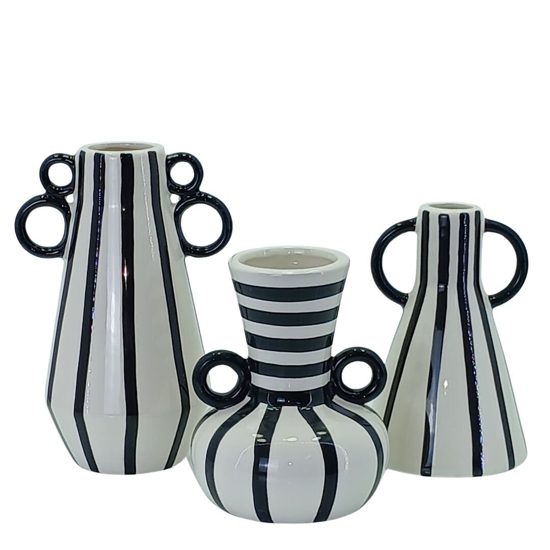 3lü Set Seramik Vazo 16x27cm