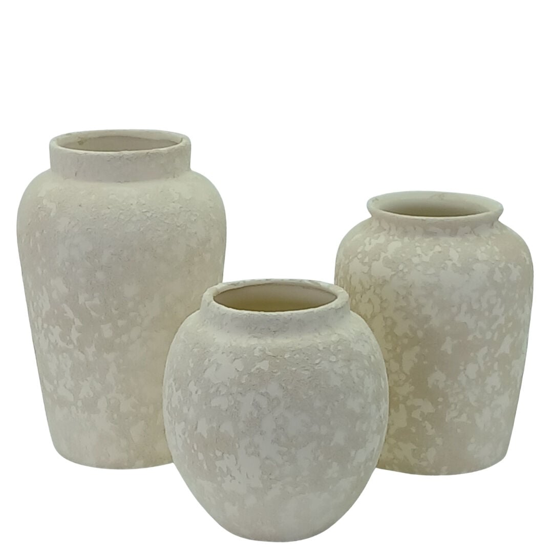 3lü Set Seramik Vazo 16x25cm
