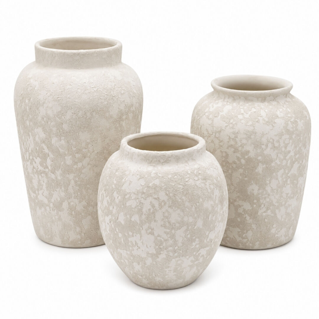 3lü Set Seramik Vazo 16x25cm