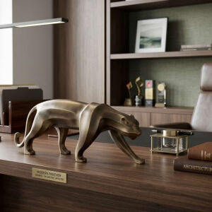Panter Obje Bronz 15x40cm