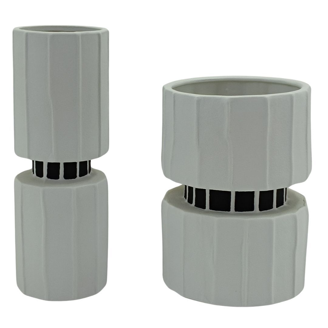 2li Set Seramik Vazo 9x25cm