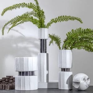 2li Set Seramik Vazo 9x25cm