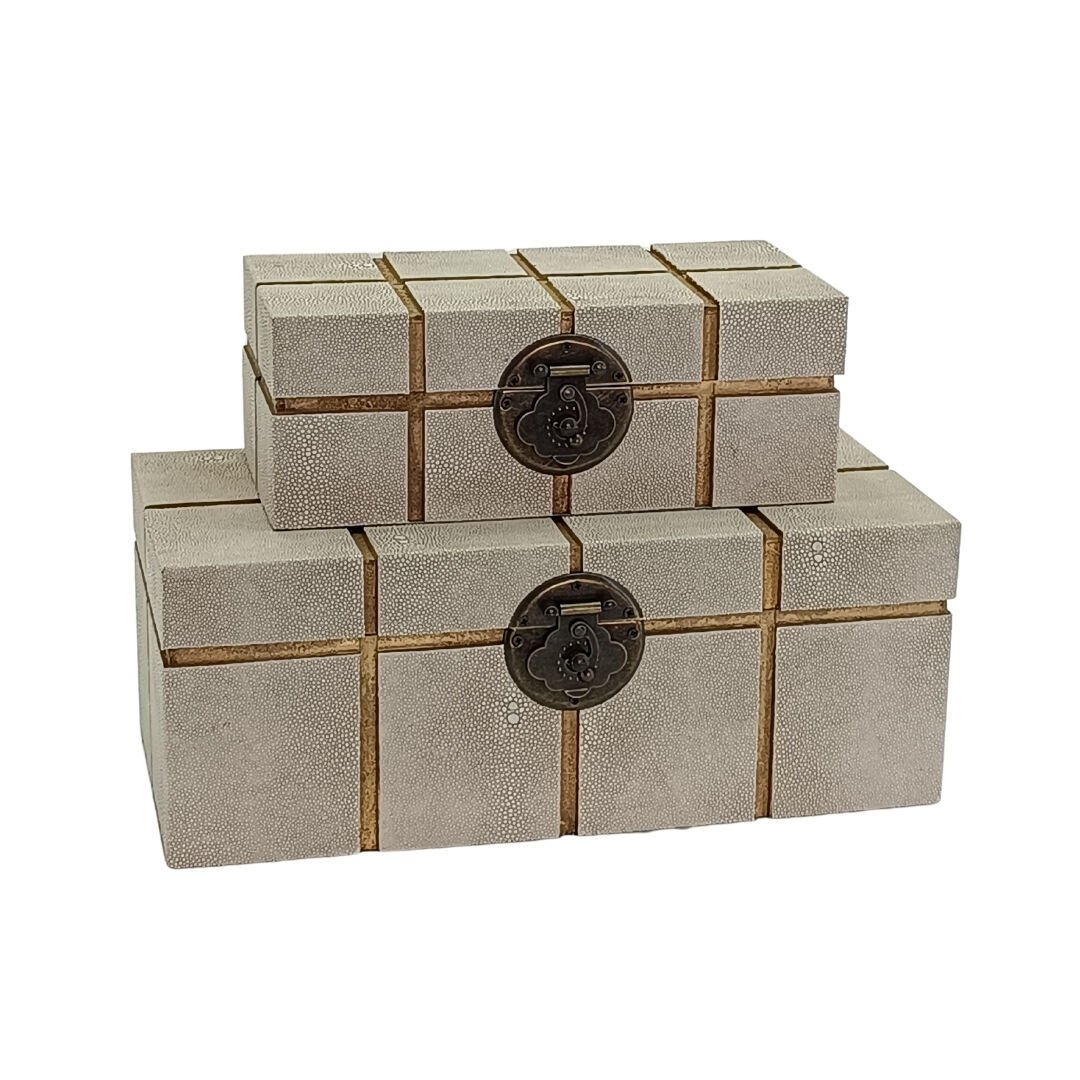 2li Set Dekoratif Kutu Krem 15x30cm