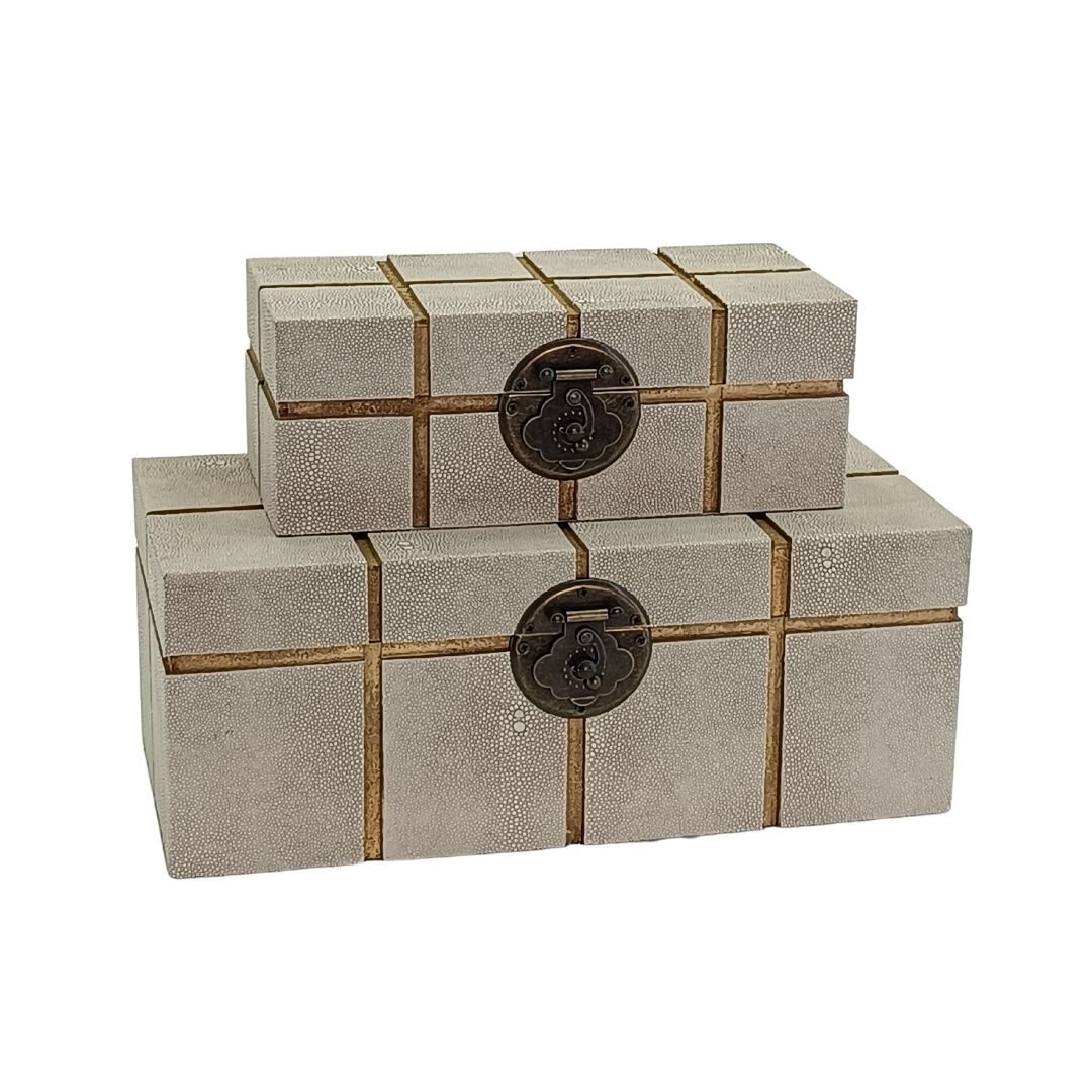 2li Set Dekoratif Kutu Krem 15x30cm