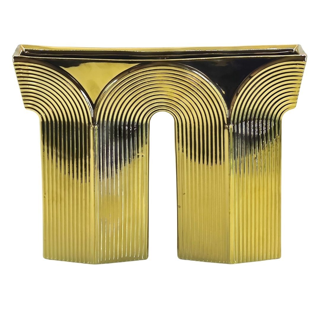 Seramik Dekor Vazo Altın 24x32cm