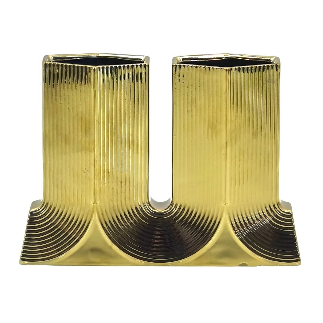 Seramik Dekor Vazo Altın 17x34cm