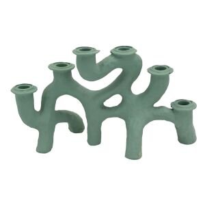 Altılı Dal Mumluk 20x34cm Yeşil