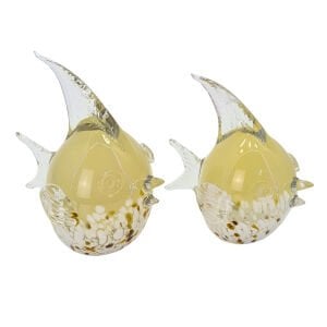 2li Set Cam Balıklar Beyaz 14x19cm