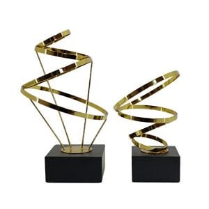 2li Set Metal Soyut Obje 18x34cm