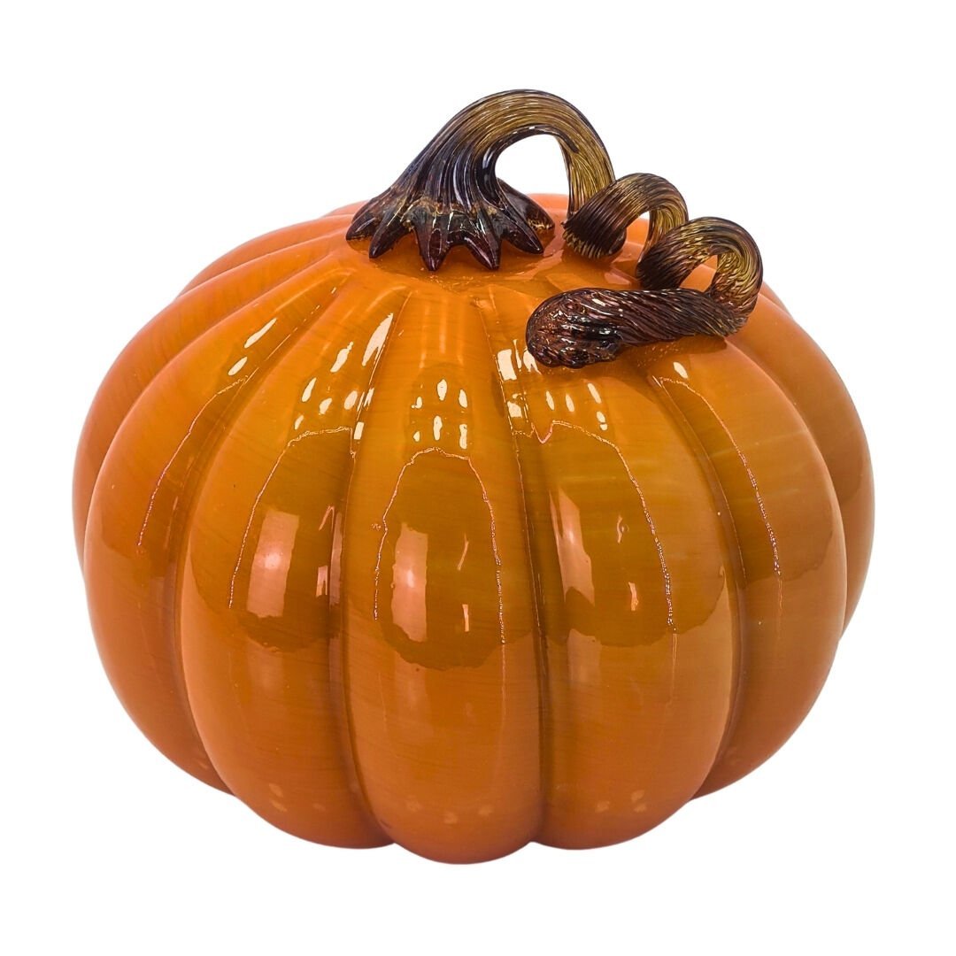 Cam Turuncu Kabak Obje-2 18x19cm