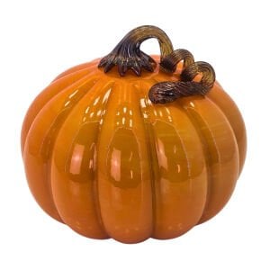 Cam Turuncu Kabak Obje-2 18x19cm