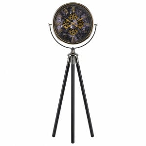Ledli Çarklı Füme Tripod Saat 52x170cm