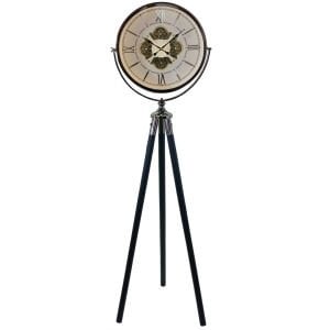 Ledli Çarklı Füme Tripod Saat 52x170cm