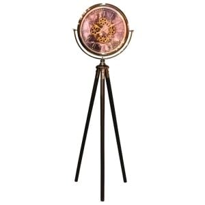 Ledli Çarklı Füme Tripod Saat 52x170cm