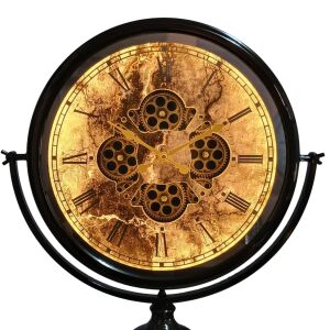 Ledli Çarklı Füme Tripod Saat 52x170cm