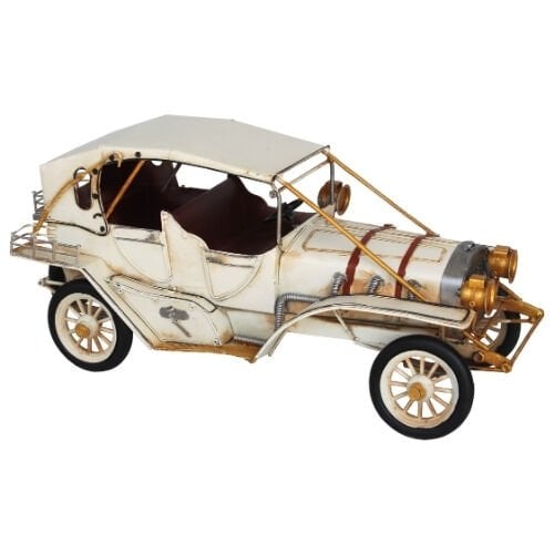 Retro Metal Araba Krem 18x39cm