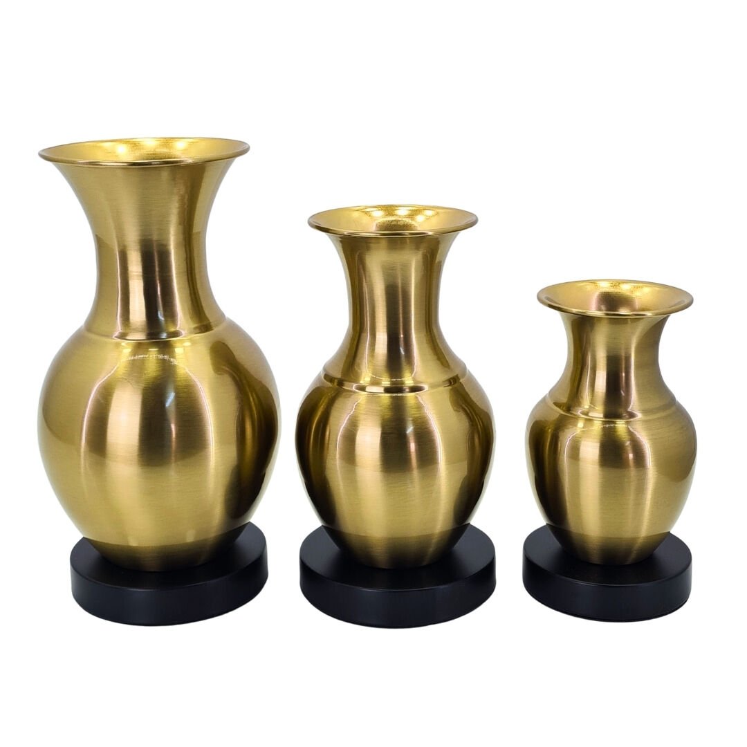 3lü Set Metal Vazo 14x26cm