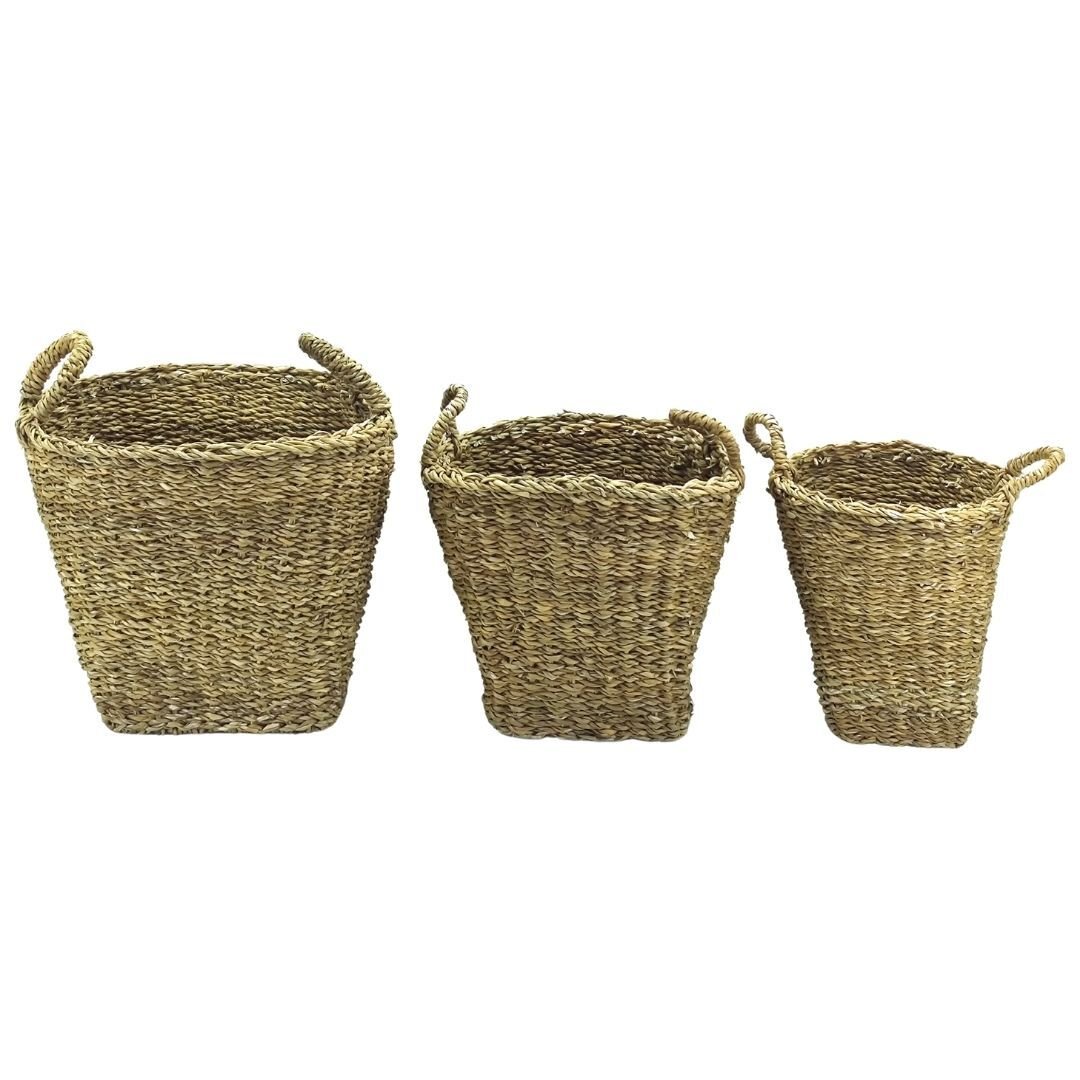 3 lü Set Hasır Sepet 40x44cm