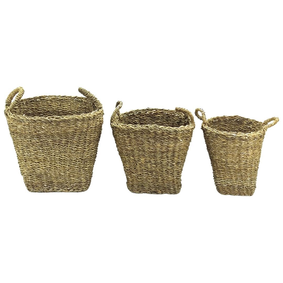 3 lü Set Hasır Sepet 40x44cm