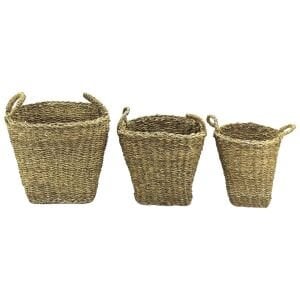 3 lü Set Hasır Sepet 40x44cm