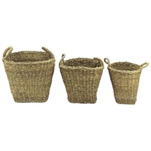 3 lü Set Hasır Sepet 40x44cm