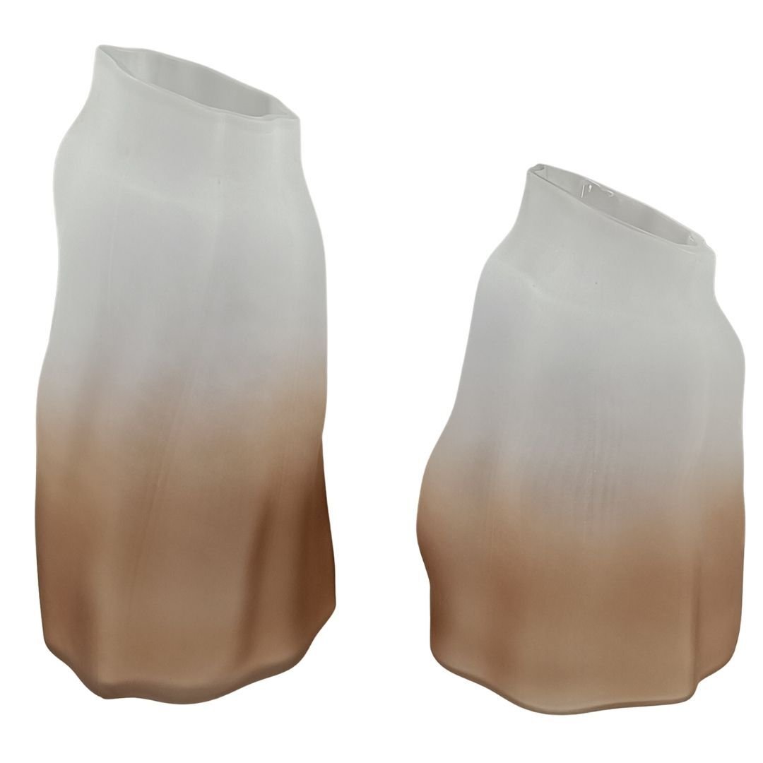 2li Set Renkli Cam Vazo 15x34cm