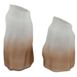 2li Set Renkli Cam Vazo 15x34cm