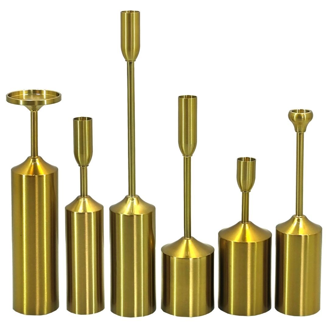 6lı Set Metal Şamdan 6x39cm