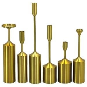 6lı Set Metal Şamdan 6x39cm