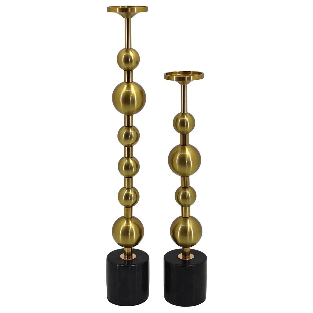 2li Set Mermer Kaideli Şamdan 8x53cm