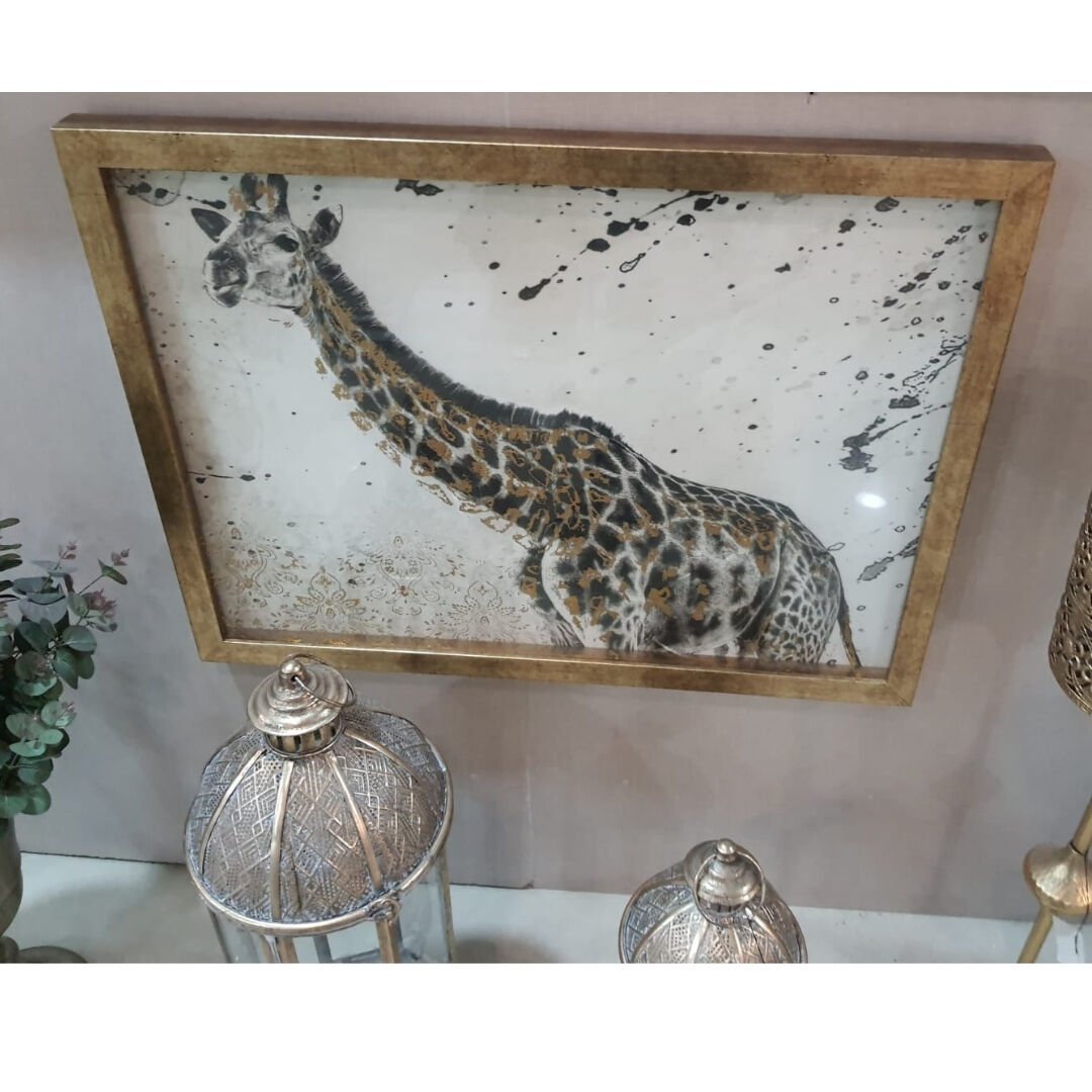 Işıltılı Zürafa Tablo 52x72cm