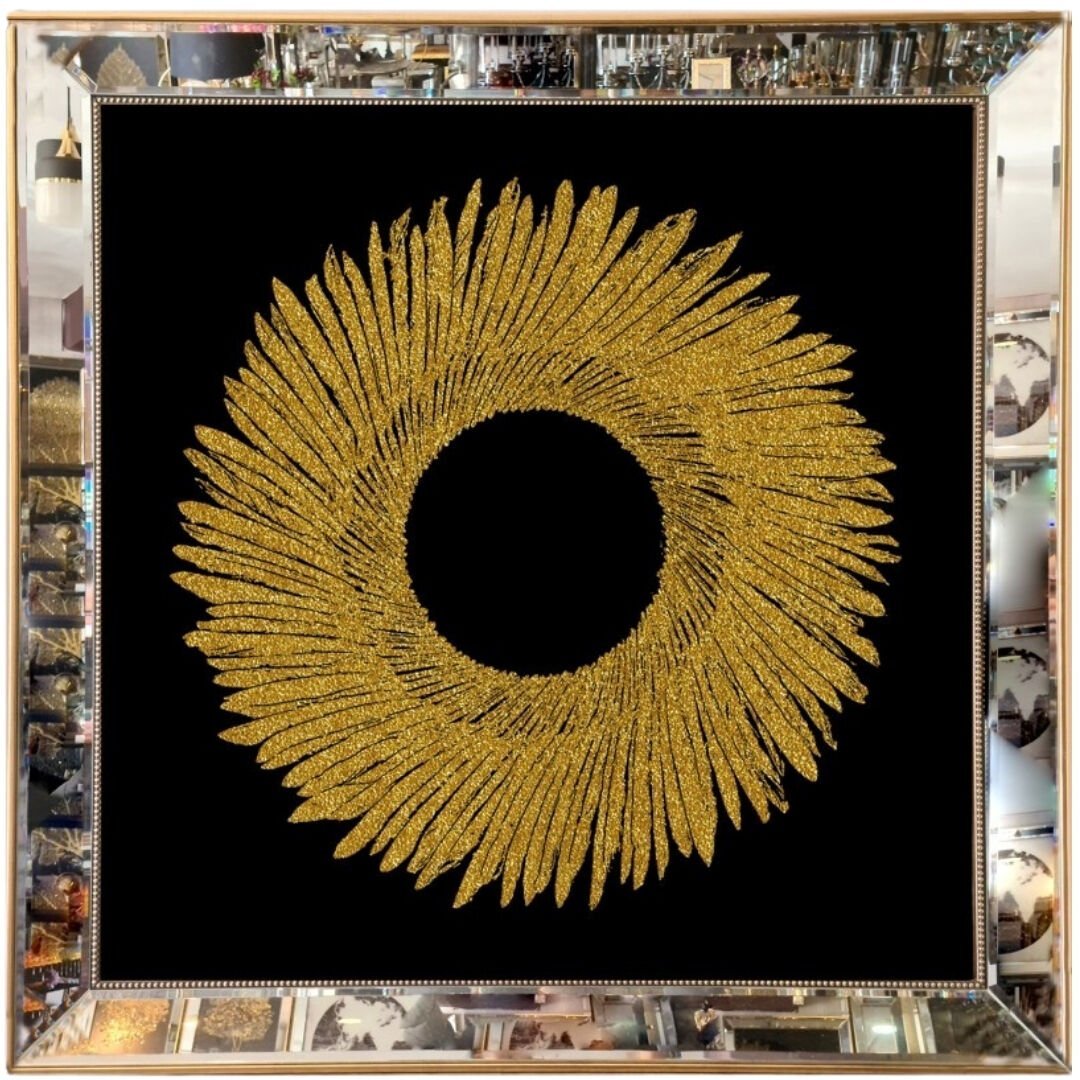 Halka Altın Işıltılı Tablo 94x94cm