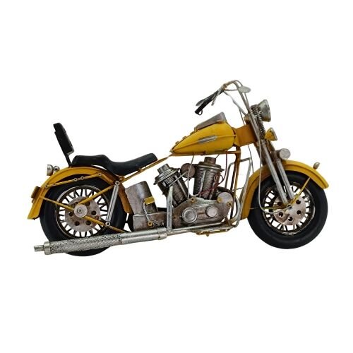 Retro Metal Motosiklet Sarı 20x40cm