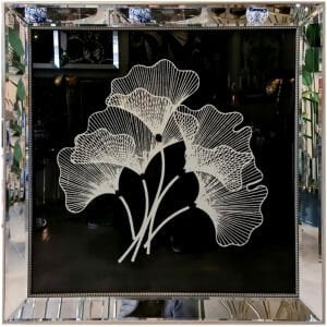 Mantar Gümüş Işıltılı Tablo 94x94 cm