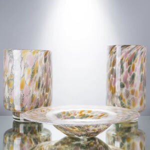 Renkli Cam Tabak 7x37cm