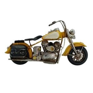 Retro Metal Motosiklet Sarı 20x40cm