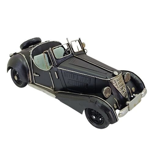 Retro Metal Araba Siyah 12x31cm