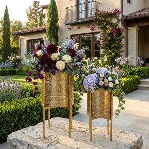 2li Set Metal Saksı 30x58cm