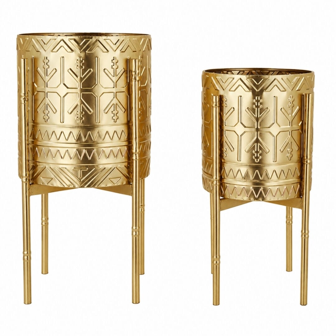 2li Set Metal Saksı 30x58cm