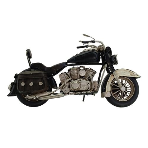 Retro Metal Motosiklet Siyah 14x27cm