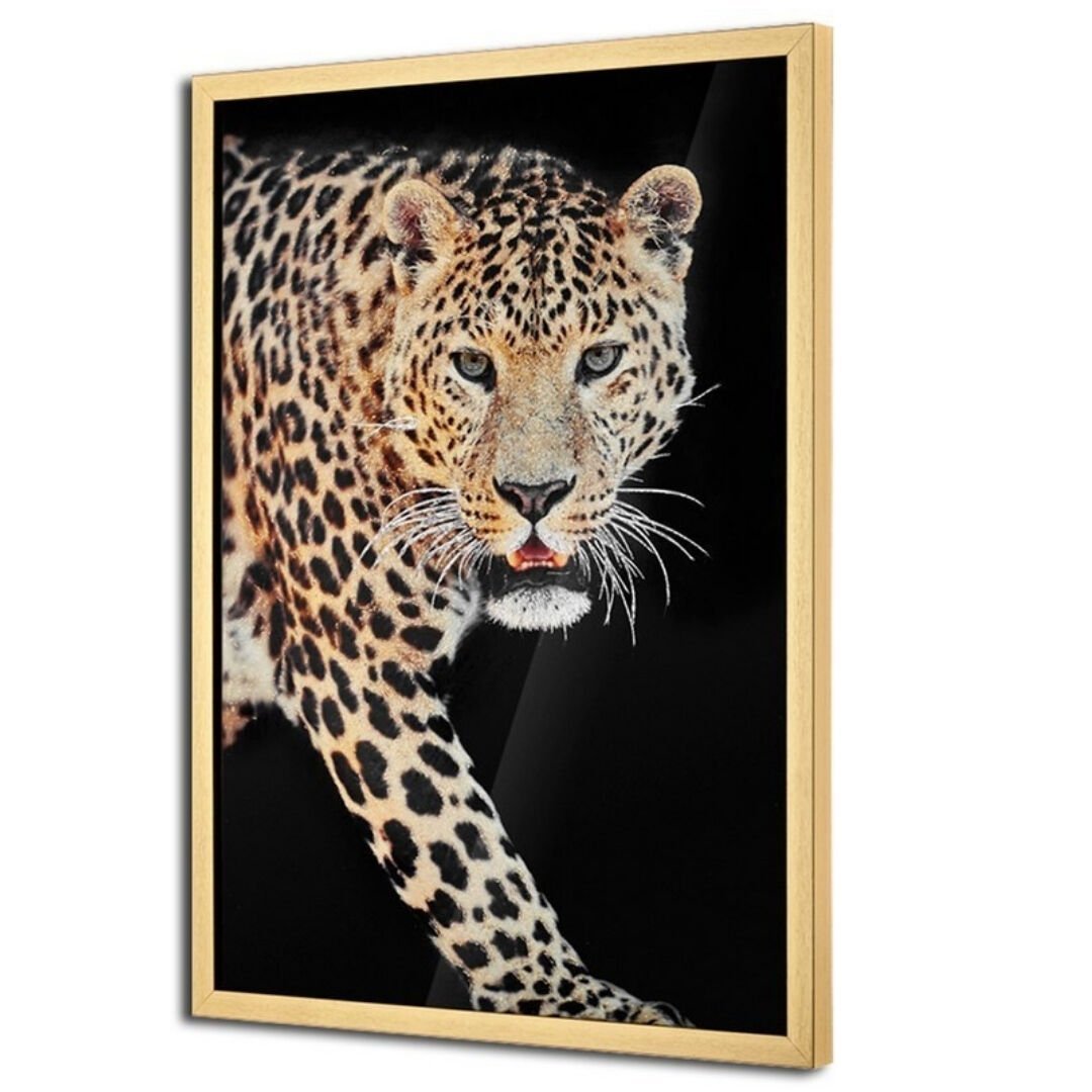 Işıltılı Kaplan Tablo 52x72cm