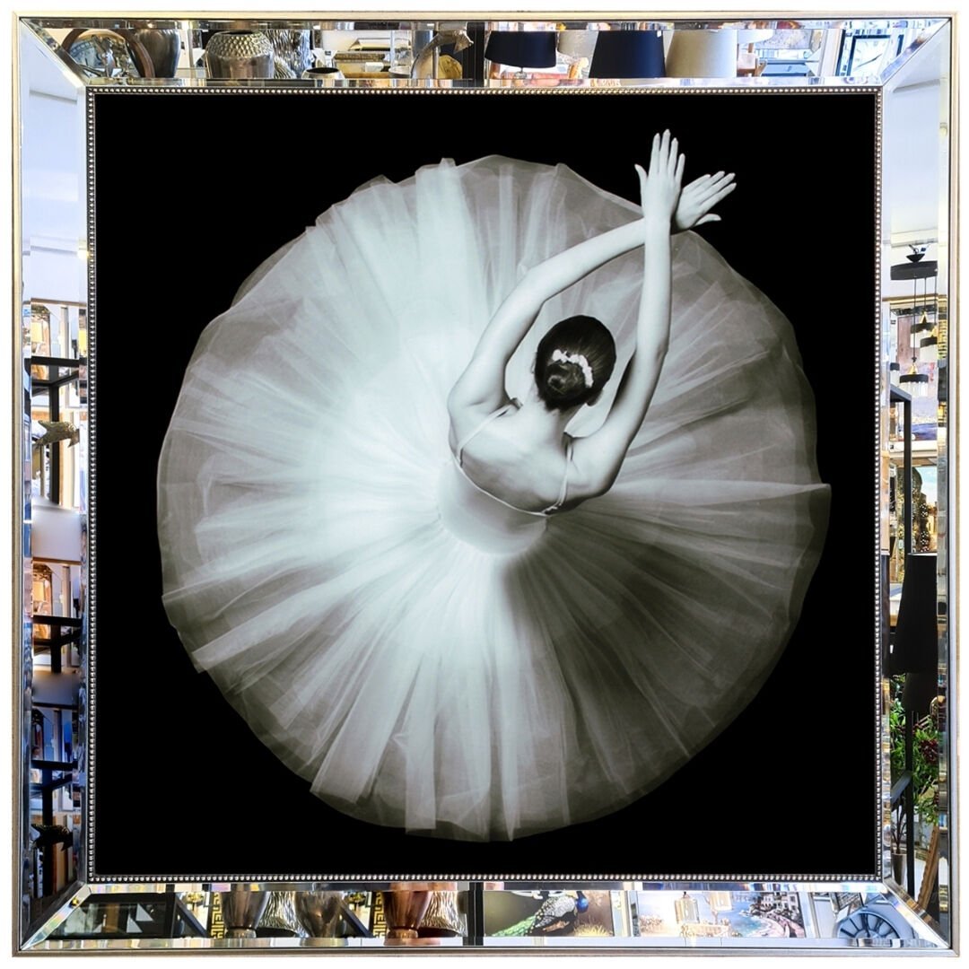 Ayna Çerçeveli Balerin Tablo 96x96cm