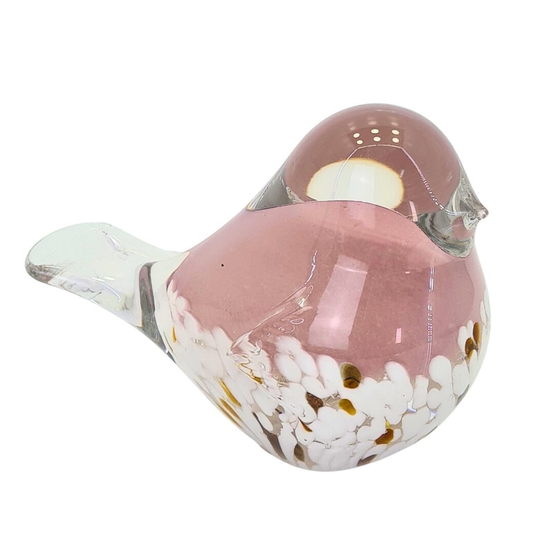 Cam Kuş Obje Pembe 12x16cm