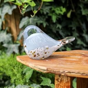 Cam Kuş Obje Beyaz 12x16cm