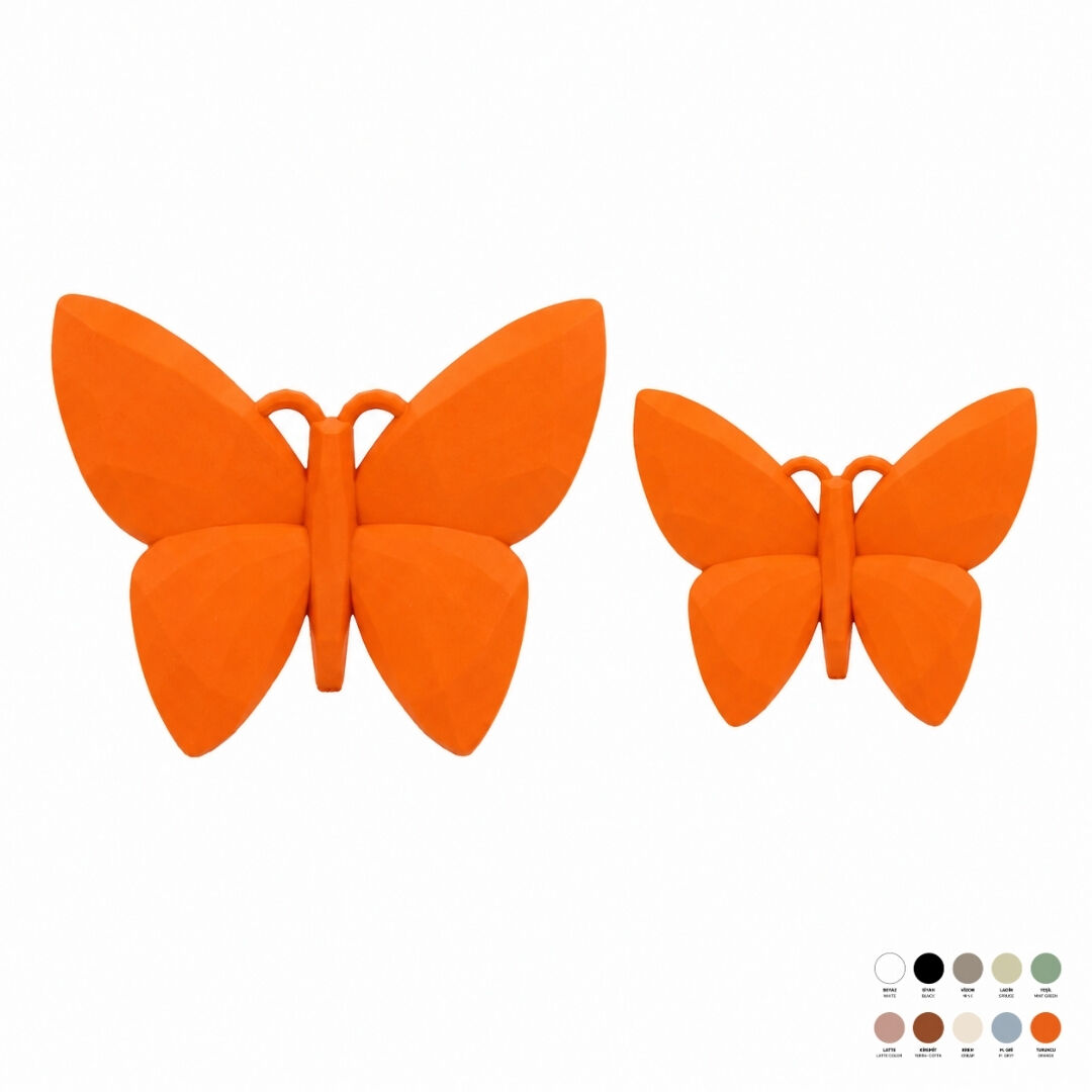 2li Set Kelebek Dekor 7x13cm