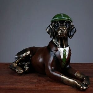 Ancona Şapkalı Köpek Biblo 37x60cm