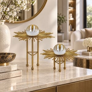 2li Set Metal Ayaklı Küre 28x30cm