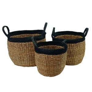 3lü Set Hasır Sepet 30x40cm