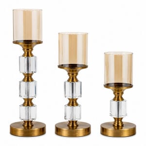 3lü Set Kristal Şamdan 11x39cm